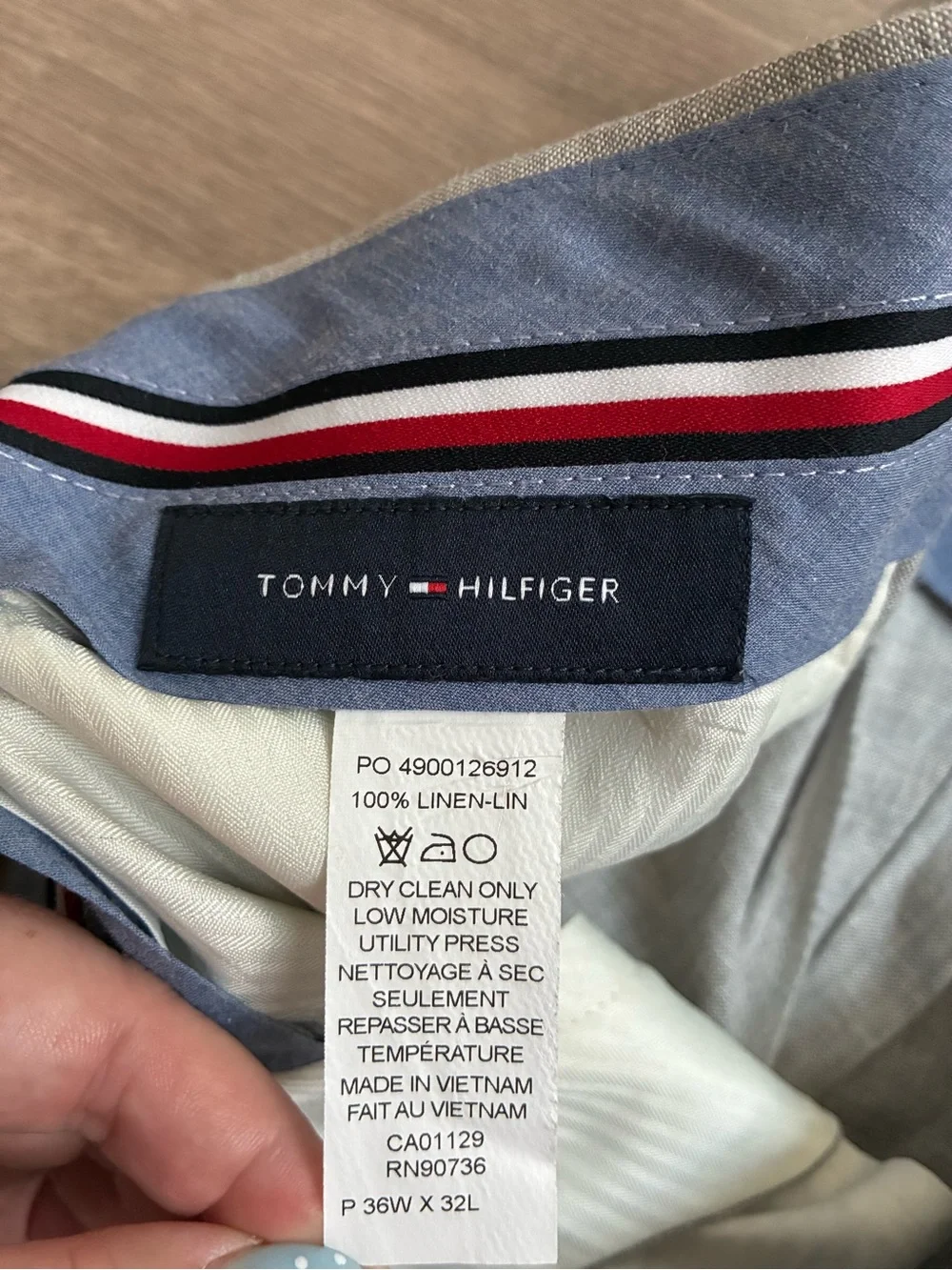 Tommy Hilfiger Mens Hall Modern Fit Linen Blend Suit Pants Gray 36x32